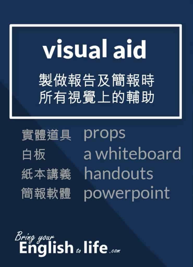 簡報英文：做簡報時常見的視覺輔助工具 visual aid