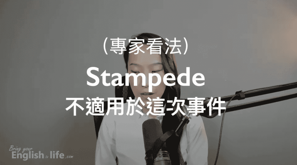 韓國踩踏事件 (Crowd Crush:Surge vs. Stampede)_專家認為 stampede 不適用的原因