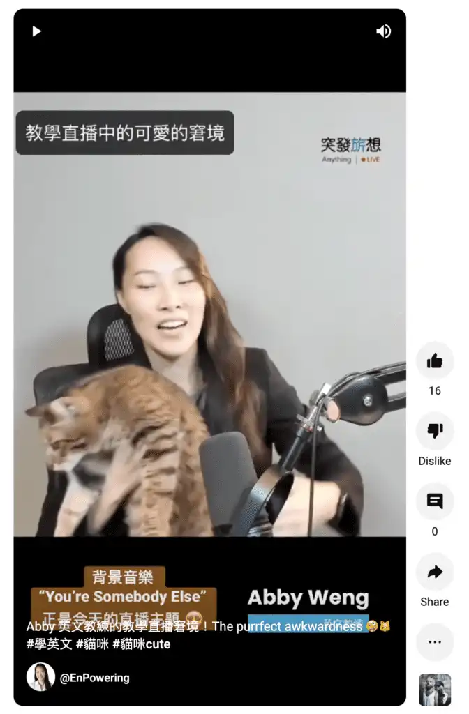 

Abby 英文教練的教學直播窘境